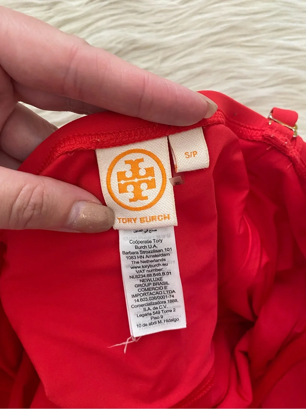 Tory Burch Lipsi Solid One Piece Swimsuit Poppy Red Bustier Underwire Tropical S